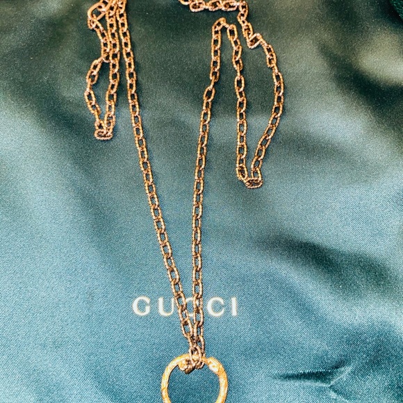 gucci snake ring pendant necklace in gold
